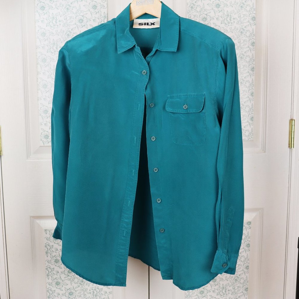 100% silk long sleeve blouse